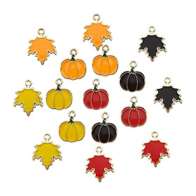 32Pcs Maple Leaf Charms Thanksgiving Pumpkin Pendants Crafting Accessories Pumpkin Charms for Keychain Jewelry Making Wedding