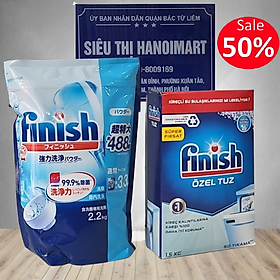 Combo Bột rửa bát finish 2,5kg + Muối rửa bát finish1.5kg dùng cho Máy rửa bát