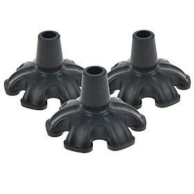 3x Black Tripod Rubber Replacement Tip For Cane  Crutches 3/4