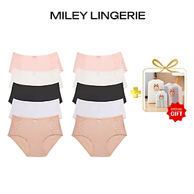 Combo 10 Quần Lót Nữ Lưng Cao Modal Phối Ren Miley Lingerie FDS_25 - Giao màu ngẫu nhiên - S