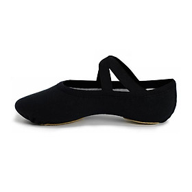 Giày múa ba lê của người lớn Sansha Stretch Băng vải đàn hồi dây đeo với DrawString Ballet Dép nữ Girls Ladies nam Giày khiêu vũ 73N Color: Black Shoe Size: 10