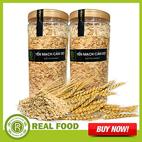 Combo 2 Hũ Yến Mạch Cán Dẹt Canada Thương hiệu Real Food Store (700G/Hũ)