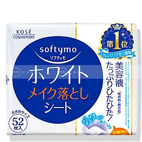 Khăn ướt tẩy trang dưỡng trắng da SOFTYMO gói refill (52 miếng/gói)