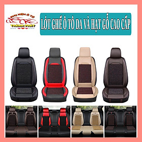 Áo lót ghế, tựa lưng ghế ô tô ghế văn phòng da PU và hạt gỗ massage chống nóng thông thoáng - Lót ghế ô tô cao cấp