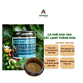 Lọ Thủy Tinh 45g_Cà phê AEROCO hòa tan sấy lạnh thăng hoa Fine Robusta