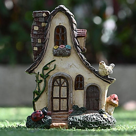 Resin Fairy Garden House Accessories Miniature Figurines Fairy Garden Supplies Dercoration for Outdoor Lawn Porch Roof