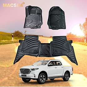 Thảm lót sàn xe ô tô Mazda Bt50 2013-2019 Nhãn hiệu Macsim chất liệu nhựa TPE đúc khuôn cao cấp - màu đen