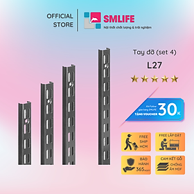 Mua Bộ 4 Thanh Ray Tường Lỗ Đôi SMLIFE Railshelf H60 - Phụ Kiện Thành Phần Để Lắp Hệ Kệ Ray Tường Railshelf