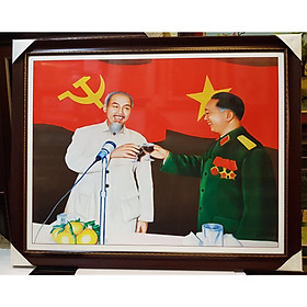 TRANH IN DẦU BÁC HỒ & ĐẠI TƯỚNG VÕ NGUYÊN GIÁP
