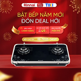 Bếp gas âm Rinnai RB-7902S-GBS(F) mặt bếp kính Schott và kiềng bếp men - Hàng chính hãng