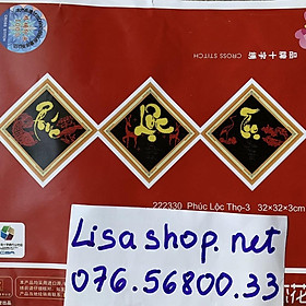 Mua Tranh thêu chữ thập PHÚC LỘC THỌ 32x32x3cm chưa thêu 222330