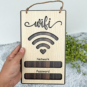 Biển gỗ ghi password wifi miễn phí cho khách dùng trang trí không gian cửa hàng kinh doanh, homestay cực hot
