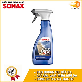 Chai xịt dưỡng da ô tô cao cấp Leather Care Milk Xtreme Sonax 254241 500ml - làm sạch chuyên sâu, bảo dưỡng da, dạng sữa phục hồi bề mặt da