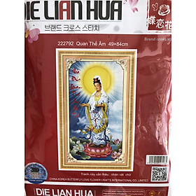 Mua trnh thêu chữ thập Quan Âm 49x84cm - chưa thêu