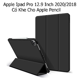 Bao Da Cover Dành Cho Apple Ipad Pro 12.9 Inch 2020 Có Khe Cho Apple Pencil Hỗ Trợ Smart Cover