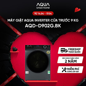 Mua Máy giặt cửa trước Aqua 9KG AQD-D902G.BK - Miễn phí giao hàng toàn quốc - Hỗ trợ lắp đặt - Hàng chính hãng