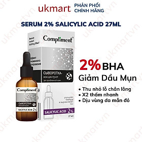 Serum Compliment 2% BHA Salicylic Acid Hyaluronic Acid B5 5% Vitamin C 20% Làm Sạch Da, Giảm Mụn Trắng Da Căng Bóng 27ml