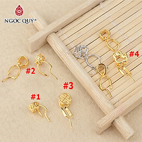 Khoen bạc móc mặt dây chuyền phật, tỳ hưu, hồ ly mạ vàng - Ngọc Quý Gemstones