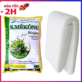 Combo Bông Lọc Bể Cá 60x13cm + Phân Nền Thủy Sinh S.Mekong 2kg Giàu Dinh Dưỡng, Cây Khỏe
