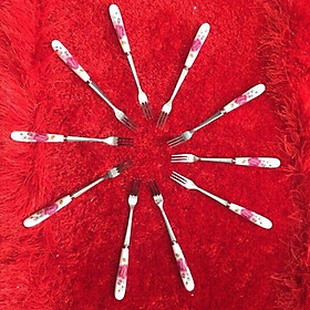 Mua Nĩa cán sứ ăn hoa quả xinh xinh 15cm