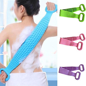 Combo 2 Dây đai chà lưng 2 mặt đa năng bằng silicon kỳ cọ massage tẩy da chết khi tắm