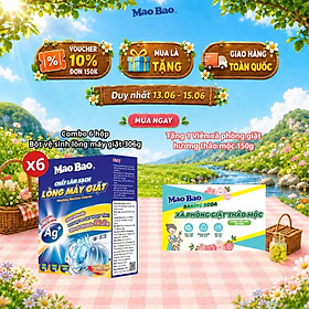 Combo 6 Hộp Bột Tẩy Vệ Sinh Lồng Máy Giặt Mao Bao 306g