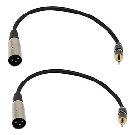 2 Pieces 3.5mm TRS to XLR Male Adapter Cable (1FT) - Male to Male Stereo XLR Adapter to 3.5mm 1/8'' TRS Auxiliary AUX Headphone Audio Jack Plug Converter Wire Cord