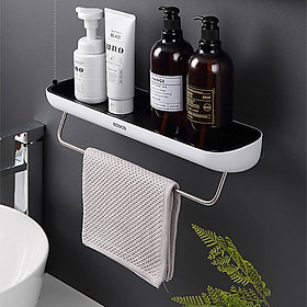 Kệ Ecoco gắn tường để đồ dùng phòng tắm gọn gàng, ngăn nắp thiết kế rãnh thoát nước ráo nước, có kèm giá treo khăn mặt nhanh khô