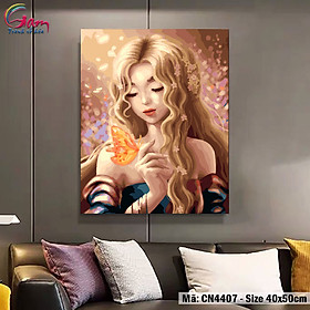 Tranh số hóa tự tô màu Cô gái - nàng thơ CN4407