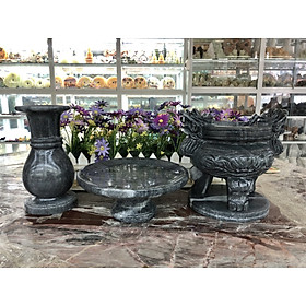 Mua Bộ đồ thờ cúng đá cẩm thạch vân đen