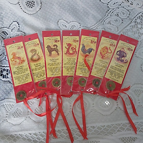 Thẻ đánh dấu sách nền đỏ đồng tiền mai mắn (Bookmark) BM01-1