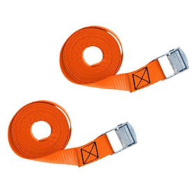 2pcs Cam Buckle Tie Down Luggage Lashing Straps Quick Release 2.5m Orange