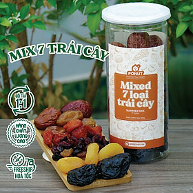 Mix 7 Loại Trái Cây Sấy ( Táo đỏ, Chà là nguyên cành, Nho khô, Dâu Tây, Nam Việt Quất, Mơ sấy, Mận khô )