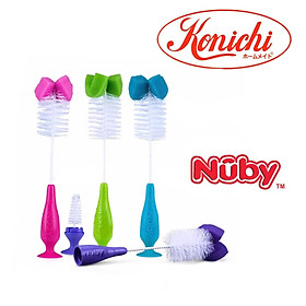 [ 5542-Nuby ] Cọ bình sữa, núm ty Nuby, có đế dính