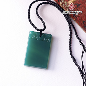 Mặt dây chuyền thẻ chữ nhật đá mã não 42x26mm - Ngọc Quý Gemstones