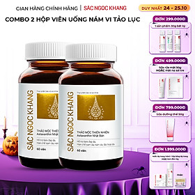 Combo 2 hộp Viên uống Sắc Ngọc Khang Vi Tảo Lục (60 viên) giúp trẻ hóa làn da xua tan vết nám, hỗ trợ cân bằng nội tiết tố, bổ huyết, điều kinh, cho làn da sáng khỏe từ bên trong