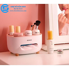 Hộp đựng khăn giấy, remote, điện thoại để bàn cao cấp, kệ lưu trữ đồ dùng đa năng Ecoco