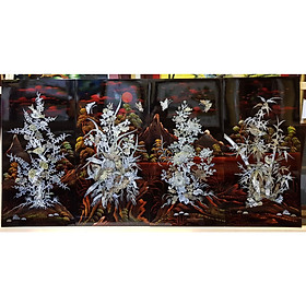 Mua TRANH KHẢM TRAI SƠN MÀI -MAI LAN CÚC TRÚC (KT 60X120CM GHÉP 4 TẤM)