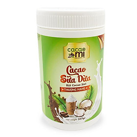 Bột cacao sữa dừa nguyên chất cao cấp CacaoMi 357gr - Trọn vị béo thơm tự nhiên 