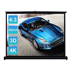 40-inch HD Projection Screen Manual Pull Up Folding Tabletop Projecting Screen Aspect Ratio 4:3 Portable Projection