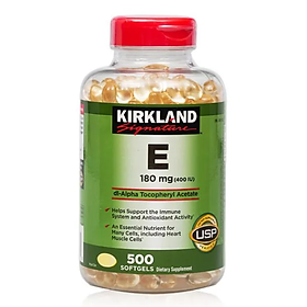 Vitamin E 180mg Kirkland 500 Viên - Mỹ
