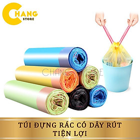 Cuộn Túi đựng rác sinh học tự phân hủy có dây rút tiện lợi, an toàn với môi trường