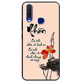 Ốp lưng in cho Vivo Y12, Vivo Y15, Vivo Y17 Mẫu Thư Pháp Nhẫn Nền Hồng