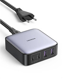 Sạc điện thoại laptop 2 cổng USB-C và 2 USB Nexode công nghệ GaN 65W màu đen Ugreen 90747 . - Hàng chính hãng