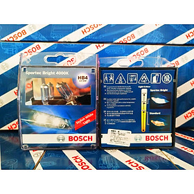 Bóng Đèn Tăng Sáng Bosch 9006 (HB4) 12V 65W Sportec Bright 4000K (Hộp 2 Bóng)