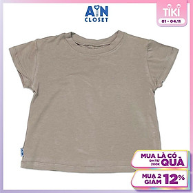 Áo ngắn tay unisex cho bé Xám Trơn thun cotton - AICDBTREJCIL - AIN Closet