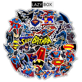 Hình ảnh Sticker Super Man và Batman chống thấm nước trang trí mũ bảo hiểm, đàn, guitar, ukulele, điện thoại laptop