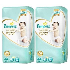 Combo 2 Tã Quần Pampers Nội Địa Nhật Bản Gói Cực Đại - Size M M44 (44 Miếng)