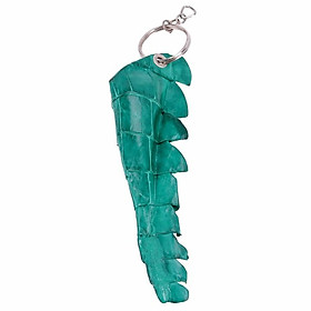 Móc khóa da cá sấu Huy Hoàng gai đuôi màu xanh lá HC8243