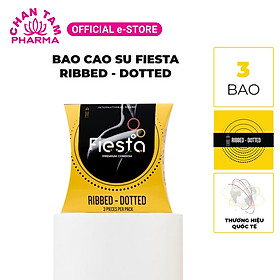 Bao cao su Fiesta siêu mỏng, gân, gai, bo đầu hộp 3 cái